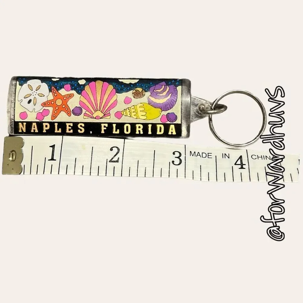 Bundle Sale 3 for $15 | Naples Florida Souvenir Keychain | Beach Scene